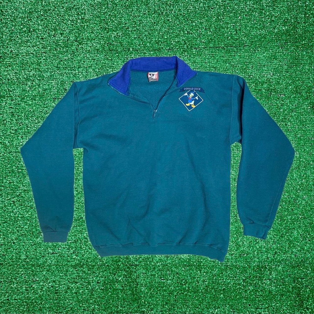 Cozy Retro Disney Sweatshirt Donald Duck Color Blocking